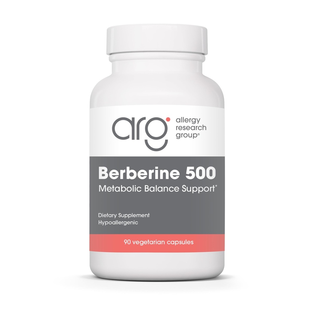 Allergy Research Group Berberine 500mg Supplement - Multi-Faceted Metabolic Support, Unterstützt gesunde Cholesterin, Indian Barberry Root, Allergiker, Vegetarische Kapseln - 90 Count
