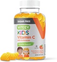 Viteey Kids Vitamin C Gummies 75mg, con Echinacea - Sugar Free - Supporto immunitario per i bambini, & Teens - Vegan, Gelatin Free, Gluten Free, GMO Free - Tasty Orange Flavored Kids Immunity Gummy