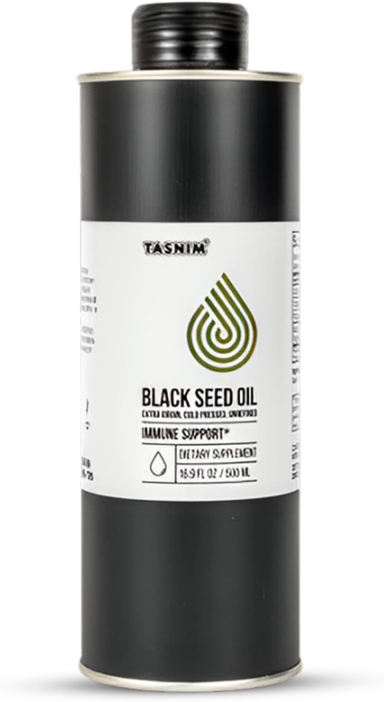 Olio Etiope di semi neri 16.9 Fl Oz - Olio di semi nero pressato a freddo per il supporto immunitario, alta potenza 5.7% - 21% Thymoquinone Skin, Hair & Overll Health - Olio di semi di cumino nero non raffinato - Gluten Free
