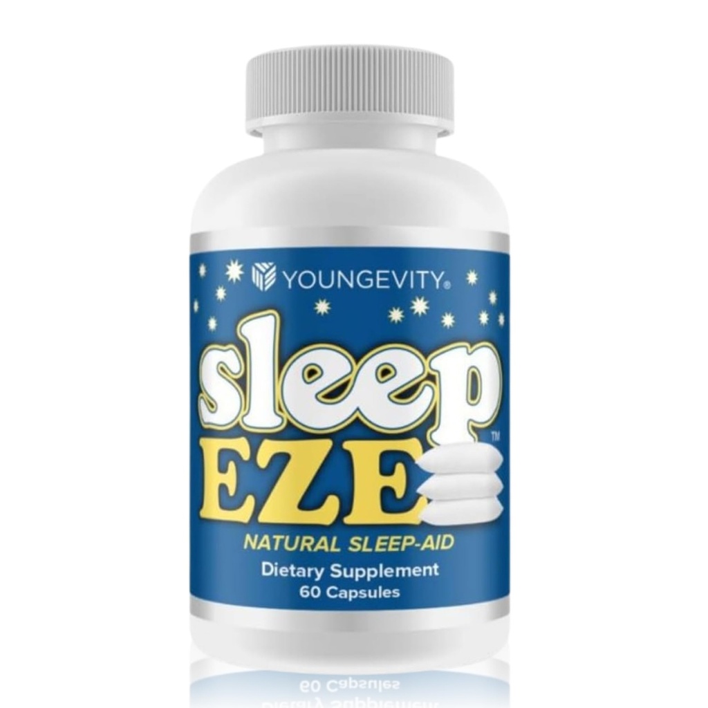 Youngevity Sleep Eze - Natural Sleep Support - Valerian Root, Passion Flower, 5-HTP, Melatonin - Non-Habit Forming - Sleeping Support Supplement - (60 Kapseln)