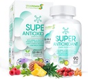 Extrait de thé vert avec graines de raisin, chardon de lait - Antioxydant et supplément immunitaire, puissant mélange d'extrait de plantes - soins de la peau, sans gluten, non-OGM - 90 capsules végétaliennes