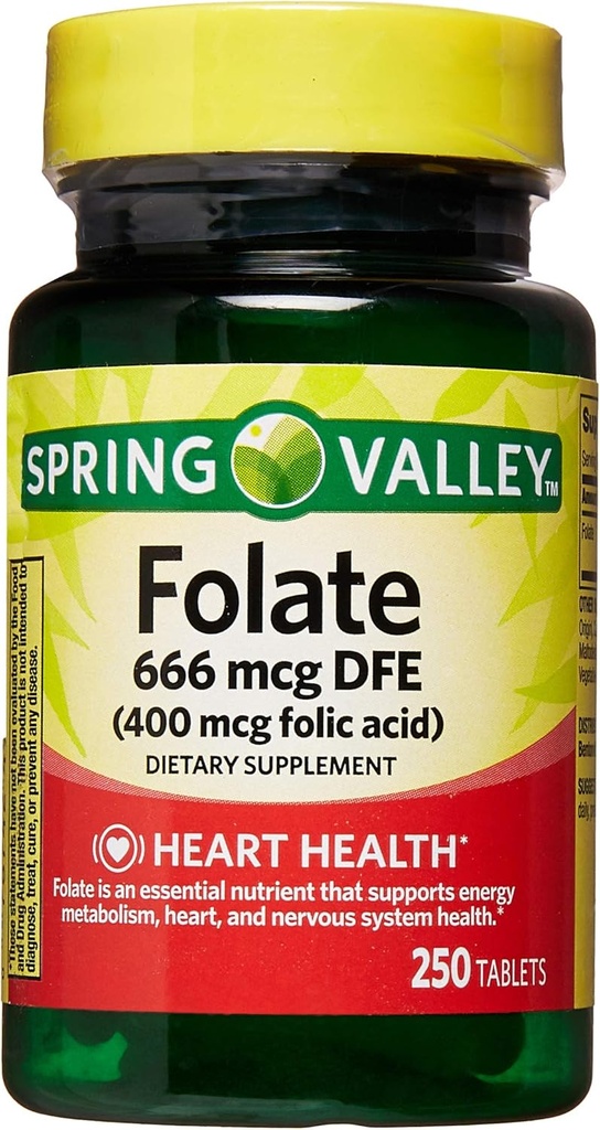 Spring Valley - Folsäure 400 mcg, 250 Tabletten