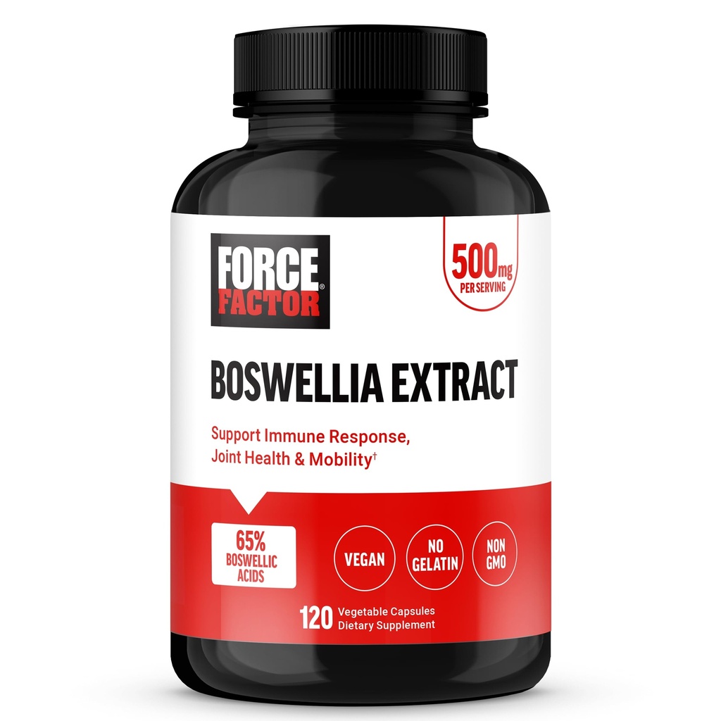 FORCE FACTOR Boswellia Extract Capsules, supplément de soutien immunitaire et supplément de santé mixte pour les femmes et les hommes, fabriqués avec l'extrait Premium Boswellia Serrata, végétalien, non-OGM, 120 capsules