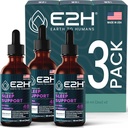 Aide naturelle au sommeil E2H - Mélatonine liquide avec camomille, théanine - mieux dormir, plus profond, plus long - végétalien, sans OGM - fournit un soulagement du stress (3 bouteilles)