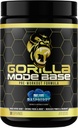 Gorilla Mind Base Pre Workout - Raises Nitric Oxide Intense Focus & Drive Endurance Power - L-Citrulline, L-Tyrosine, Betaine, Alpha-GPC, Caffeine, Huperzine A - 360 Grams (Blue Raspberry)