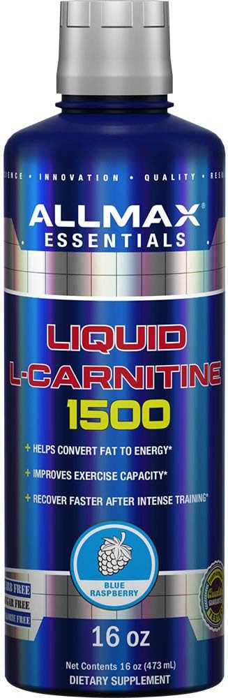 ALLMAX Nutrition Liquid L-Carnitine 1500 + Vitamin B5, 16 oz / 473 ml (Blue Raspberry)