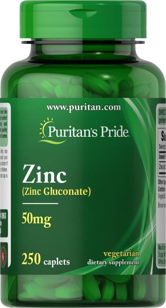 La fierté de Puritan Zinc 50 Mg, 250 comte