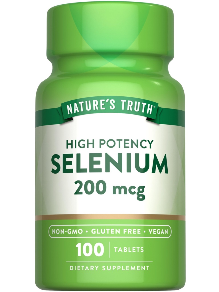Nature's Truth Selenium 200 mcg Supplement | Essential Mineral High Potency Tablets | Vegan, Non-GMO & Glutenfrei