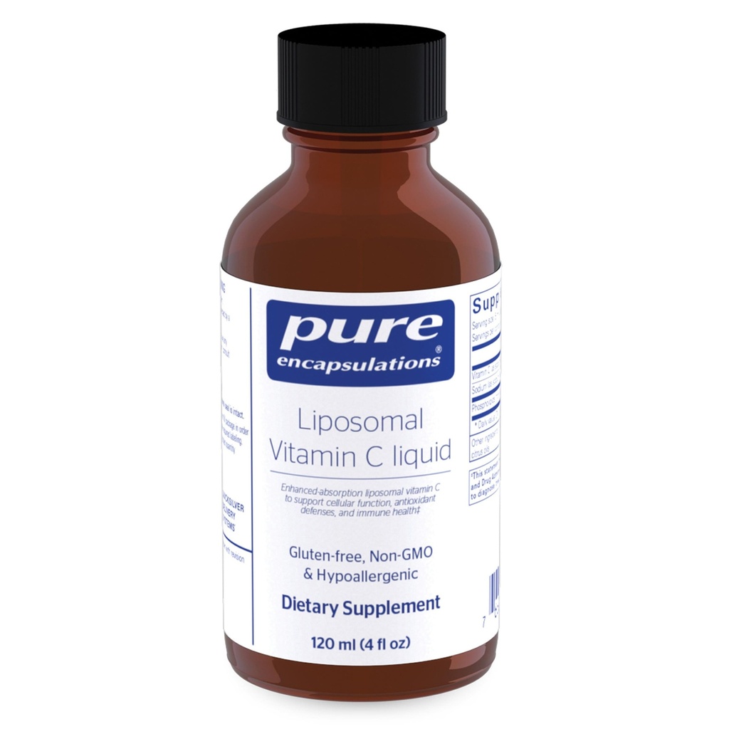 Encapsulations pures Vitamine liposomale C.Support pour la fonction cellulaire, les défenses antioxydantes et la santé immunitaire.