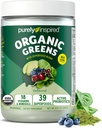 Mélange de smoothie en poudre verte purement inspiré, non aromatisé (24 portions) - Probiotiques pour la santé digestive avec Spiruline et Chlorella pour la santé des Gut - Vegan & sans gluten