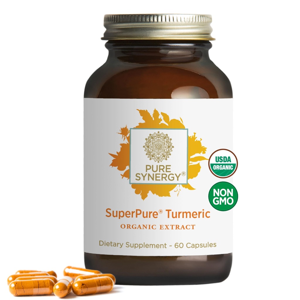 Pure Synergy SuperPure Turmeric Extract | Organic Curcumin Supplement | 500 mg Turmeric Extract Kapseln | Potentielle Unterstützung für Immun- und Gelenkgesundheit (60 Kapseln)