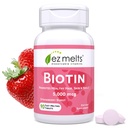 EZ Melts Dissolvable Biotin 5.000 mcg, Haar-, Haut- und Nagelunterstützung, Zuckerfrei, 3-Monats-Versorgung - 1 Pack