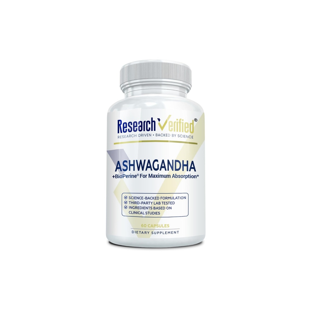 Forschung Verifizierte Ashwagandha 1500mg maximale Stärke mit Bioperine und Ginger Root, Enhance kognitive Funktion - 60 Vegan Friendly Capsules (1 Flasche)