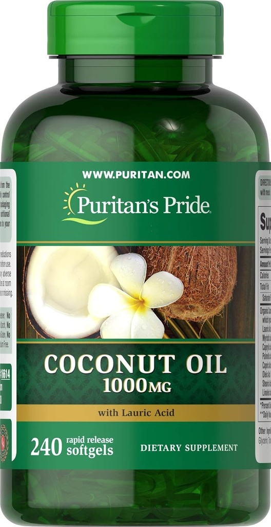 Puritan's Pride Kokosöl 1000 mg Softgels, 240 Count