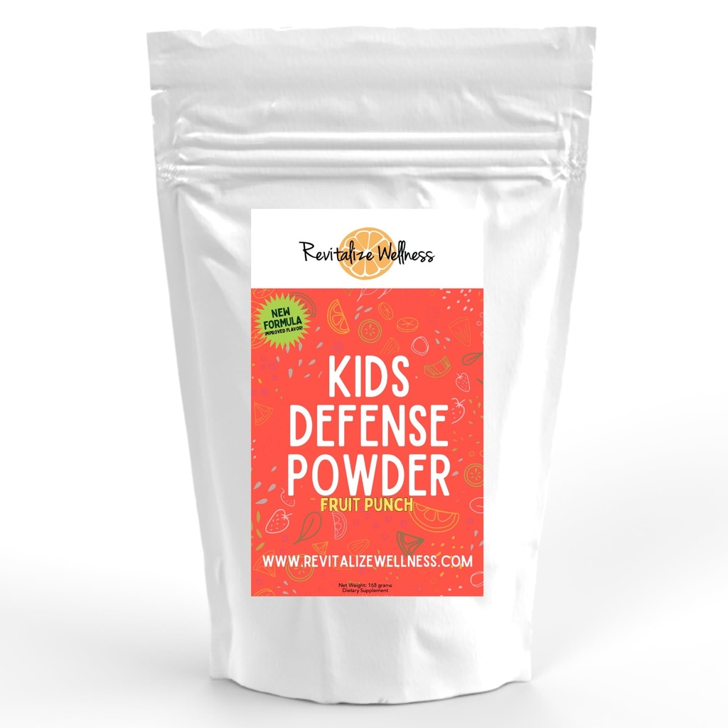 Poudre pour la défense des enfants : Nouvelle formule, meilleure saveur : Dose orthomoléculaire de 1000 mg de vitamine C et 250 mg de vitamine B3