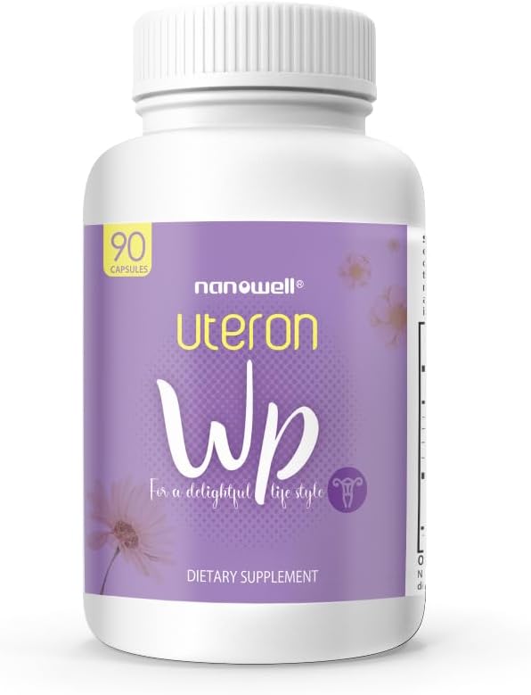 NANOWELL Uteron WP 90 Capsules x 1 Bouteille - Supplément à base de plantes Uterus pour la santé des femmes (90 Nombre)