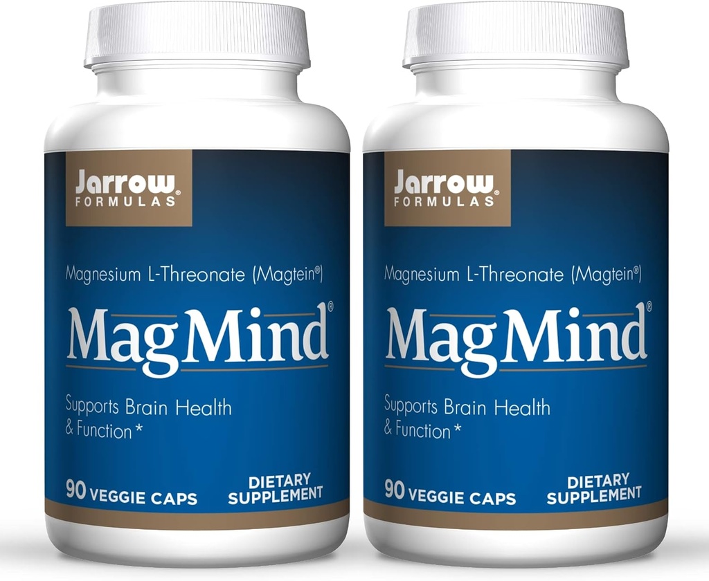 Jarrow Formulas MagMind - 90 Capsule, Confezione da 2 - Include Magnesio L-Threonate (Magtein) - Supporta la salute e la funzione del cervello - 60 Total Servings