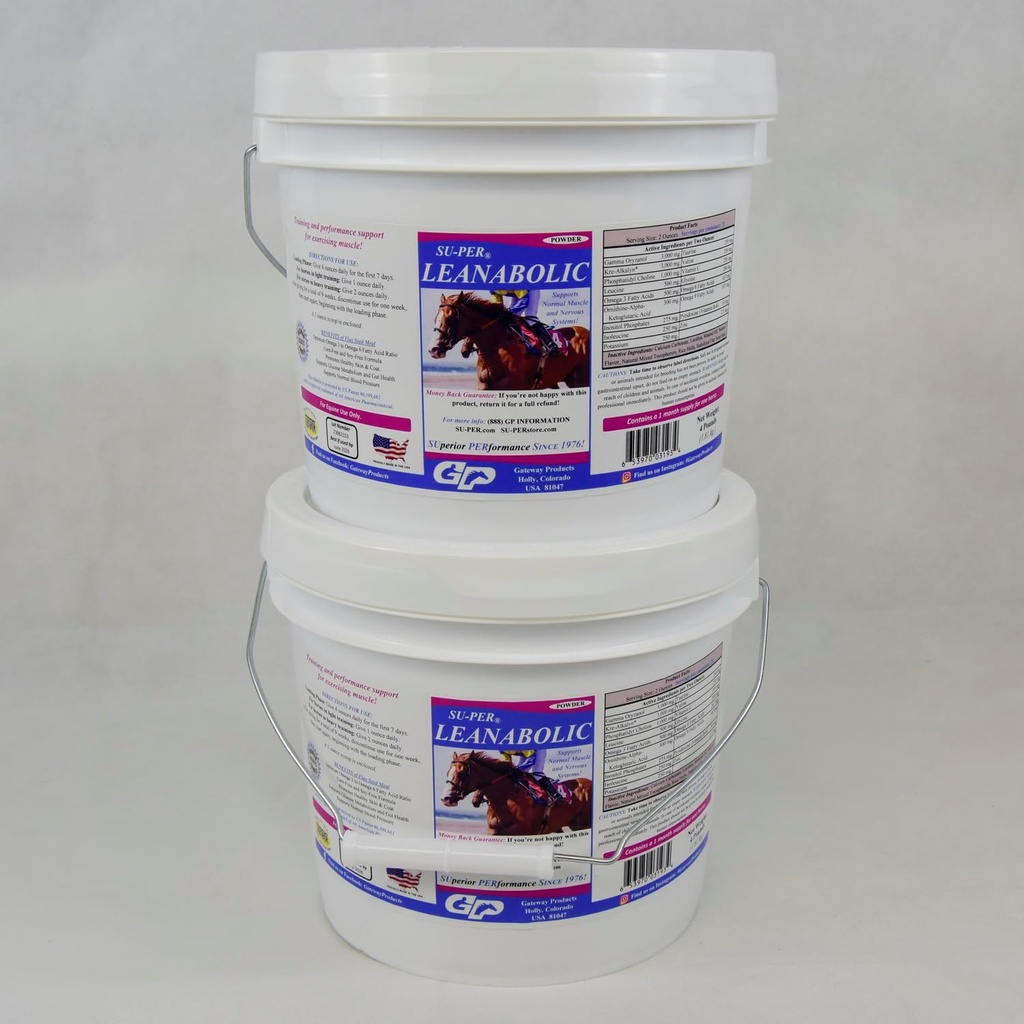 SU-PER Integratore muscolare magraabolico del cavallo - Supporto per la formazione e le prestazioni in cavalli - Supplemento di vitamine e minerali del cavallo - 4 sterline, (2 pacchetto)