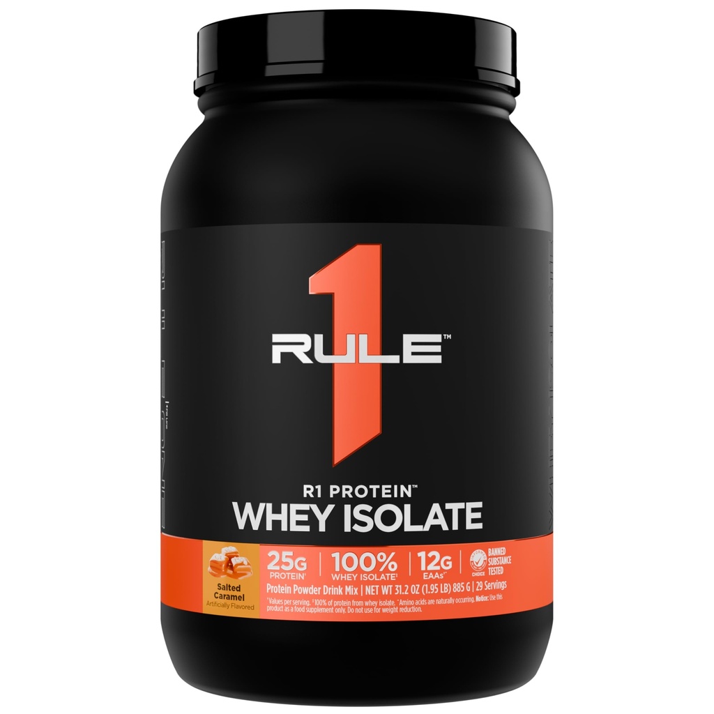 Regola 1 R1 Proteine Isolato di siero - con 25g Proteine & 6g BCAA Esclusivamente da fonti isolate e idrolizzate per il recupero di allenamento (2 Pounds*, Carmelo salato)