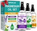 Venture Pal 3-Pack Topical Magnesium Öl Spray Set für Füße – Ideales Geschenk für Entspannung, besserer Schlaf, Muskelentlastung für Beine & Gelenke, Gesundes Haar & Haut. Schnelle Absorption, nicht fettig