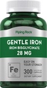 Piping Rock Fer Bisglycinate 28 mg de 300 gélules