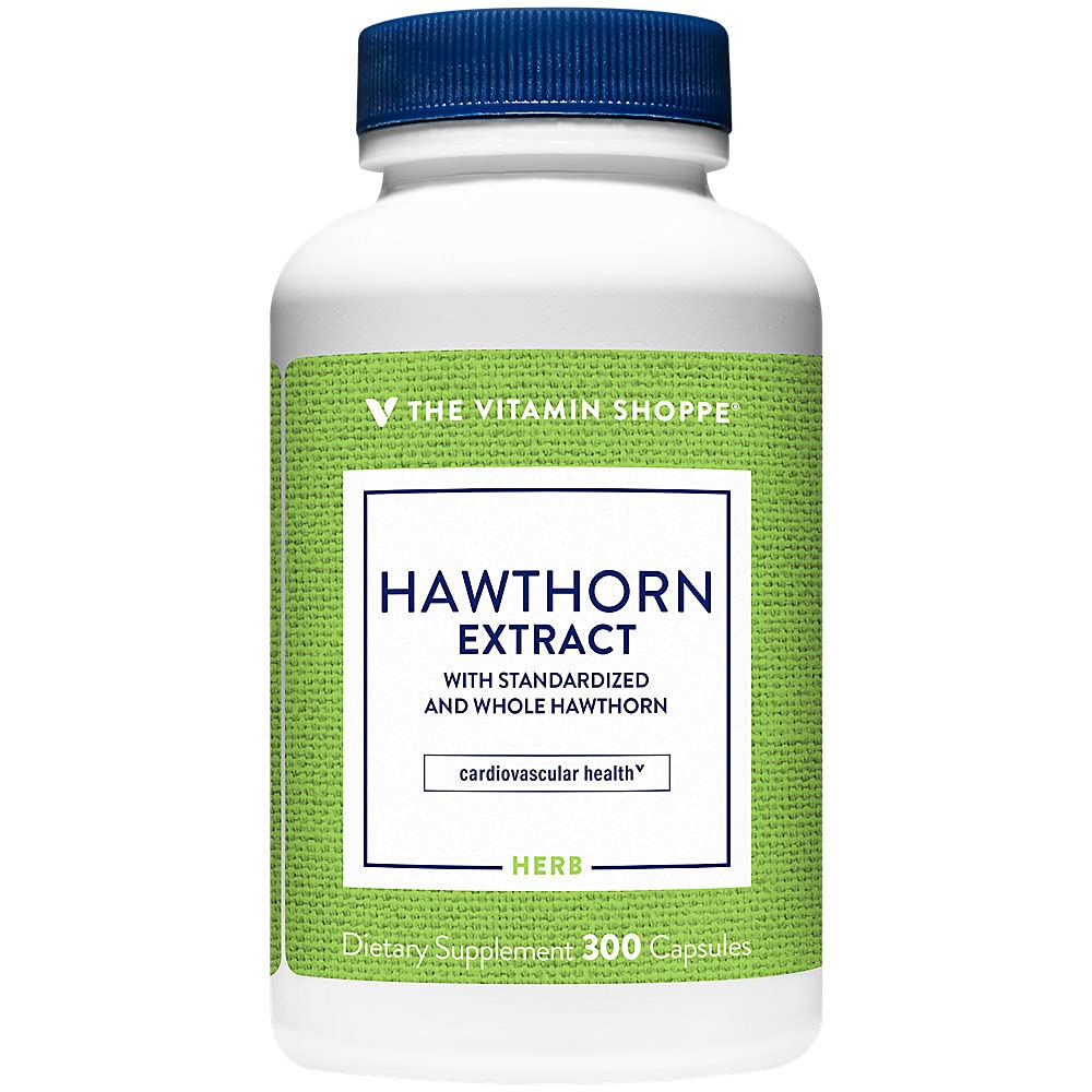 La vitamina Shoppe Hawthorn Extract, con Standardized e Intero Hawthorn, potente antiossidante che supporta la salute cardiovascolare, supporta la salute cellulare (300 capsule)