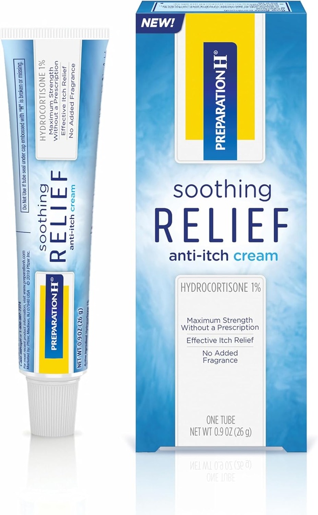 Zubereitung H Beruhigendes Relief Anti Itch Cream, 1% Hydrocortison Creme für Butt Itch Relief - 0.9 Oz Tube
