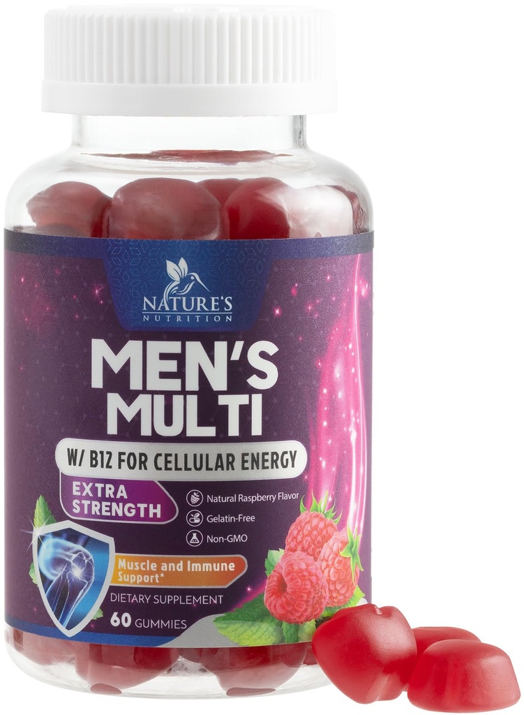 Multivitamina per gli uomini - Multivitaminici giornalieri completi con vitamina D, B Vitamine, Zinc & More - Energy, Memory, Focus & Immune Health Support - 13 Vitamine e Minerali Essenziali - 60 Capsule