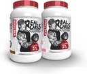 5% Nutrition Real Carbs + Protein (2 Pack Bundle) | Clean Mass Gainer Protein Powder | Carburante alimentare reale Carburante per Pre Workout/Post-Workout Recovery Meal (Chocolate + Birthday Cake)