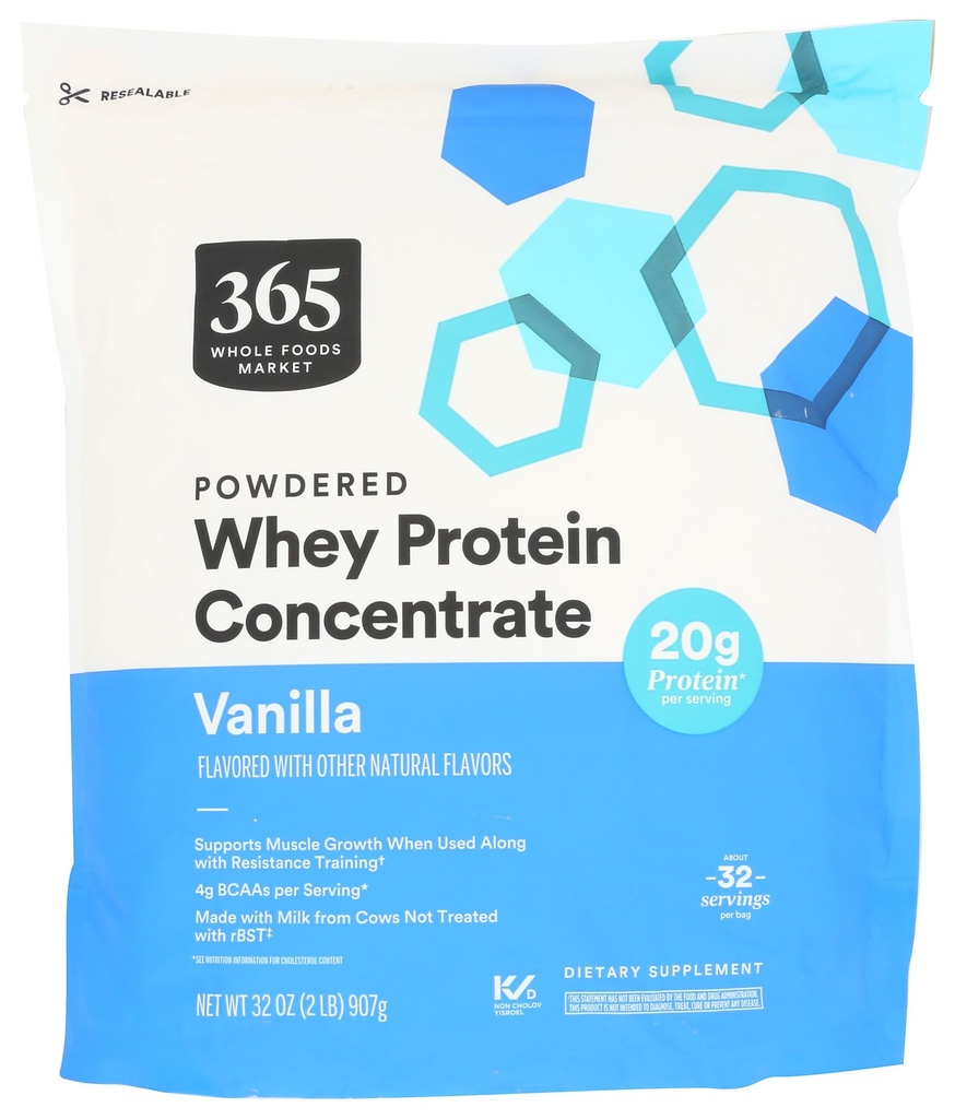365 von Whole Foods Market, Vanilla Whey Konzentrat Protein Powder, 32 OZ