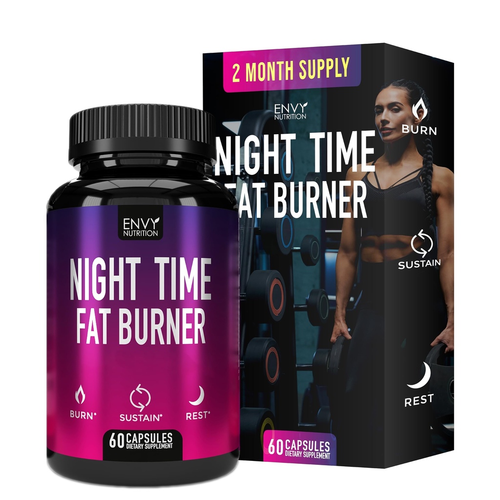 Suppléments de brûleur de graisse de nuit avec extrait de café vert - 60 capsules