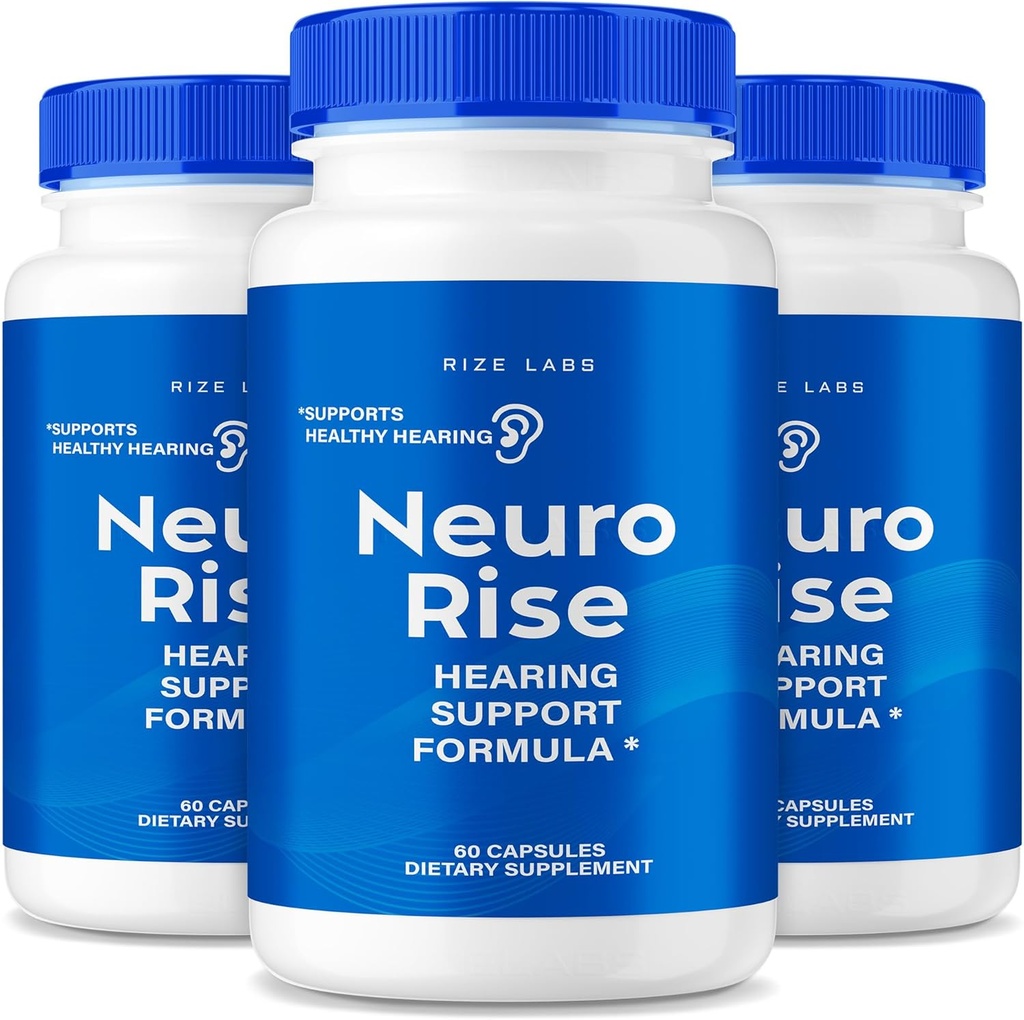rize labs - Neuro-Rise-Kapseln, Hörgeräte-Ergänzung, Pillen zur Unterstützung gesunden Gehörs, Advanced Formula for Ear Health, Tinnitus & Noise Relief (180 Kapseln)
