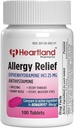 Diphénhydramine HCI , Diphénhydramine Allergie Relief , Antihistamine Diphénhydramine 25 mg Comprimés , 100 Nombre