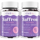 Safran-Gummien 88.5 mg mit Magnesium, Max Strength Saffron Ergänzungen mit St. John’s Wort, GABA, Rhodiola, Rosmarin & Passion Blütenextrakte für Stimmung, Fokus - 120 Portionen