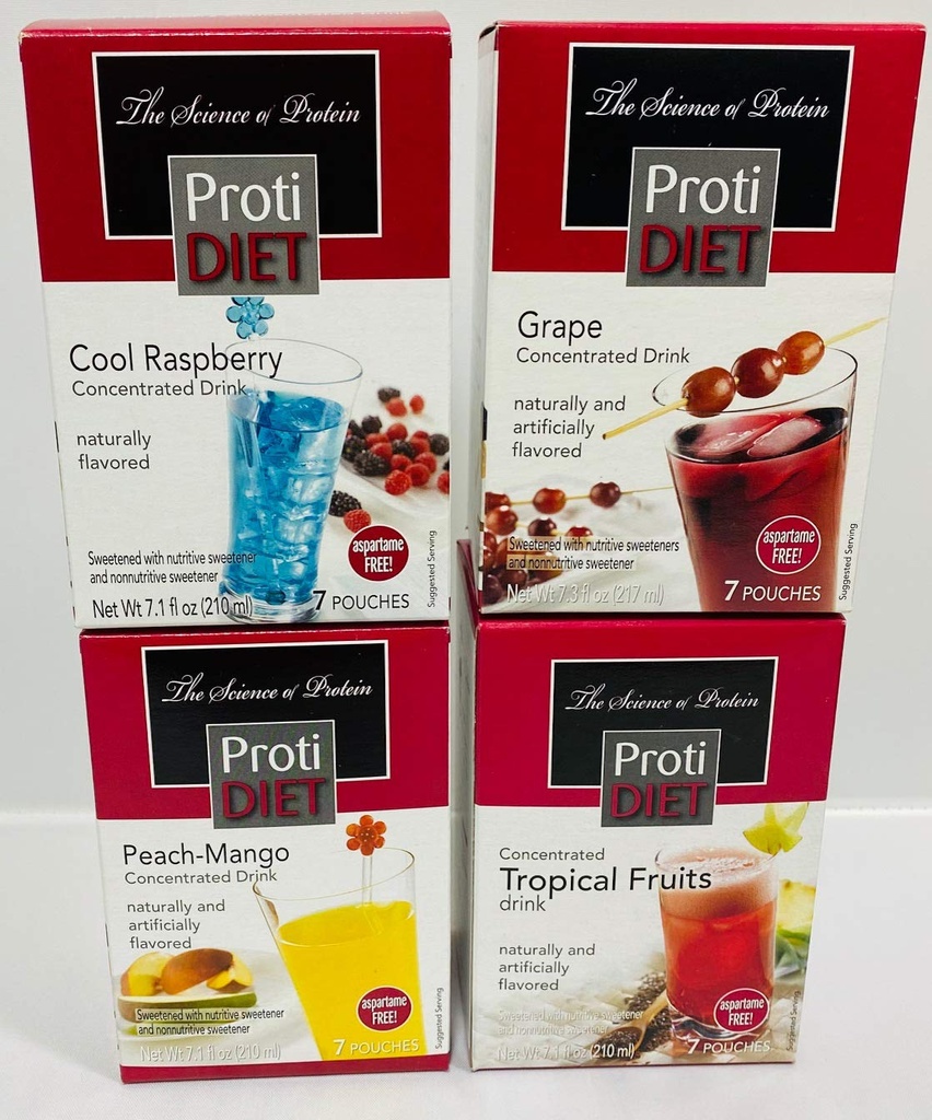Varietà alta dieta proteica concentrato Bundle (28 Serve) - Include 4 scatole di gel proteici!! | sano nutriente, bassa calorie, basso grasso, basso carboidrati, basso zucchero Y