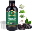 Immunia Elderberry Sirop aide à renforcer le système immunitaire. Ailleurs Concentré avec des fleurs, thym et menthe poivrée. Pas de sucre ajouté. Délicieux goût. 24 jours/bouteille. (1-paquet)