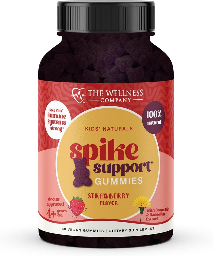 Kinder-Naturen Spike-Supportgummis – Jahr-Round Wellness mit Vitamin C, D & Zink | 60ct (1 Monat Versorgung)
