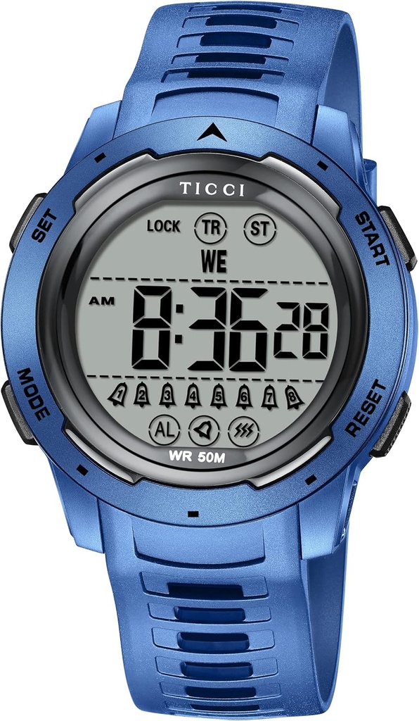 TICCI Uomini Donne Unisex 8 Allarme Vibrante Guarda Farmaco Aids Vibra Alert Pill Reminder Big Digits Impermeabile