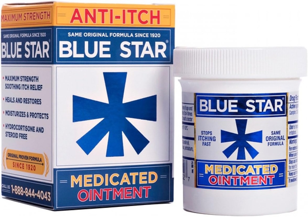Blue Star Medicated Anti-Itch Salbe, 2oz pro Pack (2 Pack)