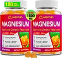Magnesio Gummies per Adulti con Glycinate, Citrate & l-threonate, Ashwagandha, High Absorption Triple Magnesium Complex per il riposo, Rilassamento, Muscoli, Bone - 120 Gummies