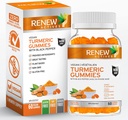 RENEW ACTIVES Vegan Turmeric 130MG pro 2 Gummis mit schwarzem Pfeffer für Enhanced Absorption – Antioxidant Support & Immune Health – Große Verkostung, Einfach-zu-Swallow Supplement, Made in Canada– 60 Gummis