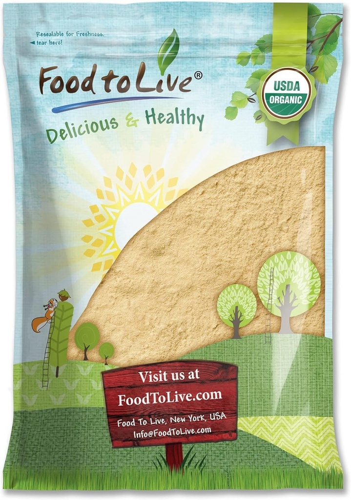 Nourriture à vivre - Poudre de champignons de lion biologique, 8 livres - Élever votre mieux-être cérébral avec Premium, non-OGM, naturel et végétalien Superfood pour mieux se concentrer