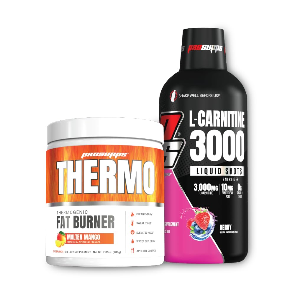 PROSUPPS Thermo Fat Burning Thermogenic Powder Molten Mango und 3000 L-Carnitin Berry - Weight Management und Pre Workout - Energie, Stimmung, Appetit Control