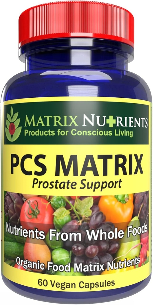 PCS Matrix - niedrigere PSA-Stufen für gesunde Prostata - 100% natürliche Inhaltsstoffe: Saw Palmetto, Rabdosia, Scute, Plantago Focium, Chrysantaomum, Ganoderma, Lotus Seed - Vegan Capsules (60ct)