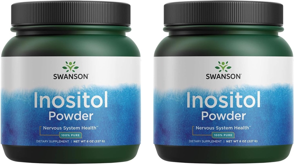 Swanson 100% Poudre d'inositol pur - Supplément naturel Promotion Focus & Relaxation - Support Nerve & Cellulaire - (8oz) 2 Pack