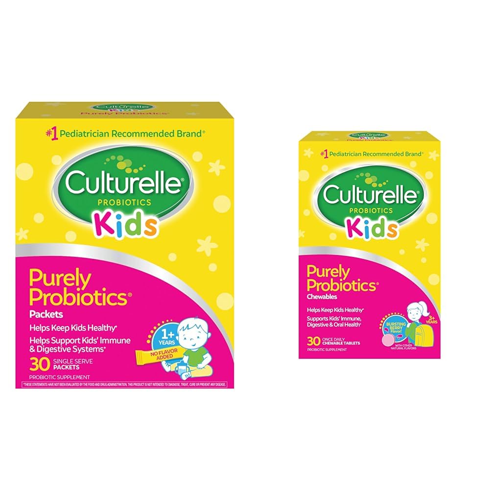 Culturelle Kids Daily Probiotic Supplement & Kids Chewable Daily Probiotic für Kinder, Alter 3+, 30 Count