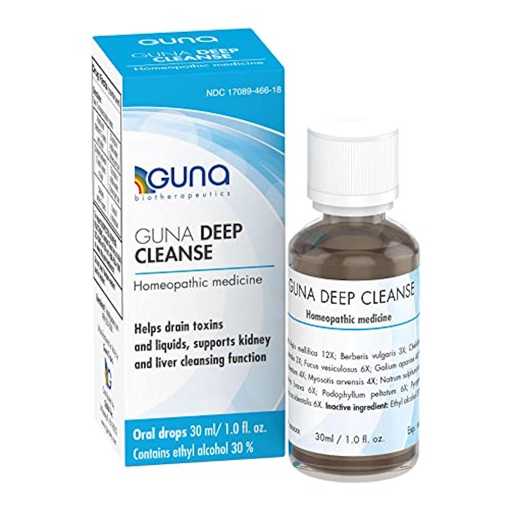Guna Deep Cleanse Homeopathic Tutto Natural Systemic Body Cleansing, Toxin Release, Liver and Kidney Support and Detoxification - 1 oncia