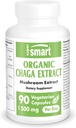 Extrait de Chaga biologique SuperSmart 1500mg par jour (haute force) - Supplément de champignons de Chaga piqués à la main et sauvage - 90 Capsules végétariennes