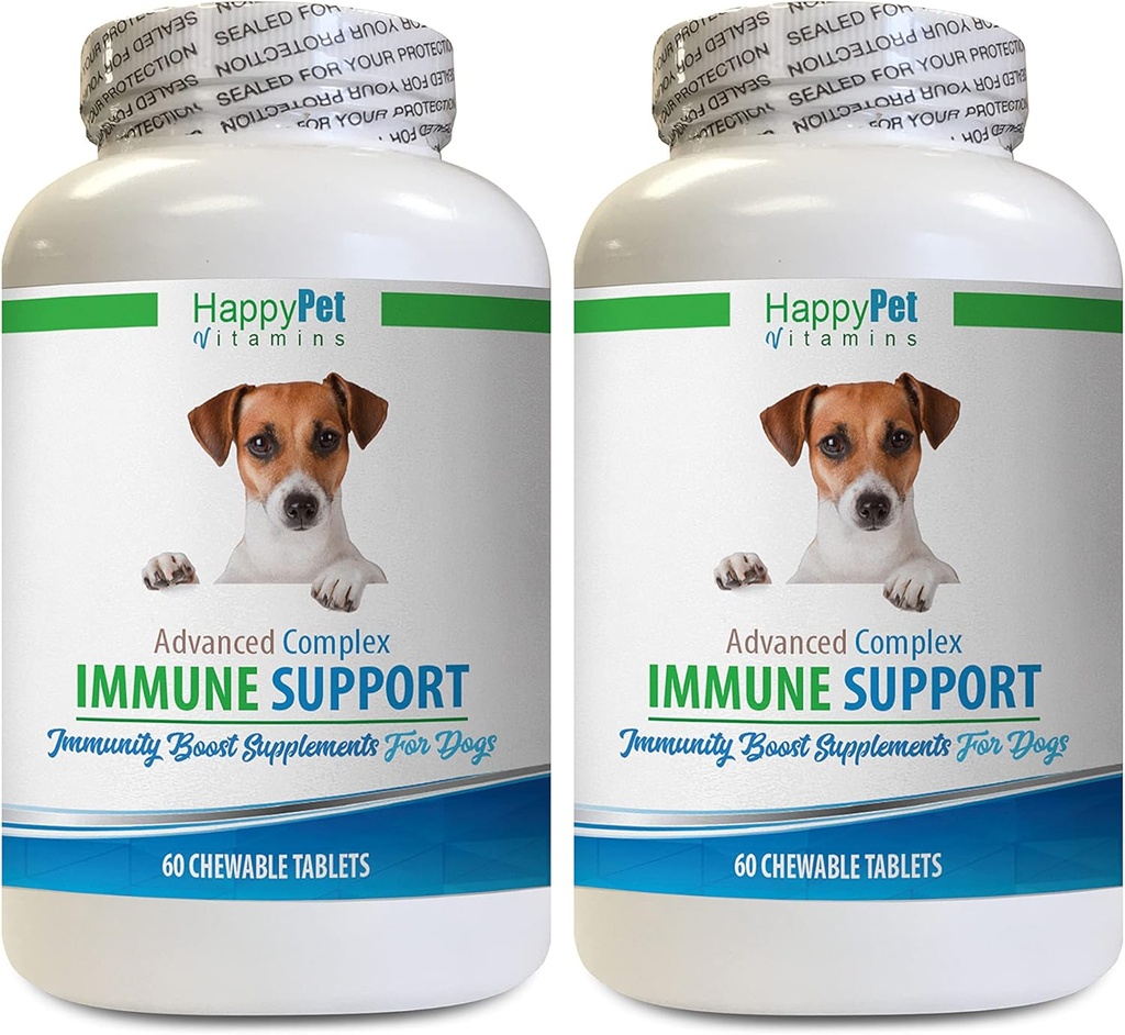 Allergie Immunbits für Hunde Lamb Flavor - Hunde Immunsystem Unterstützung - Leber und Nierengesundheit - Leistungsstarke ANTIOXIDANTS - Natürliche Formel - Tail Capsules Dog - 2 Flaschen (120 Treats)