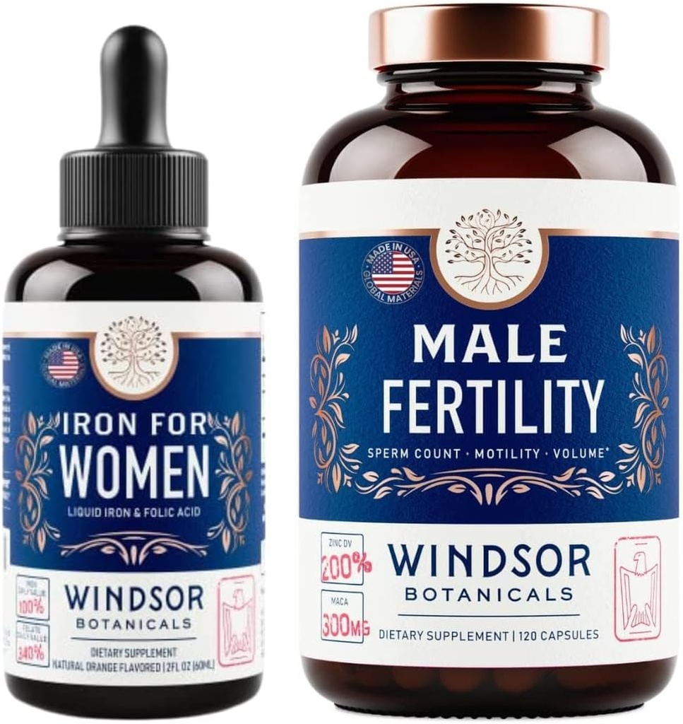 Liquido Ferro Folic Acid VIT C e Maschio Fertilità Supplemento Gravidanza Supporto Bundle